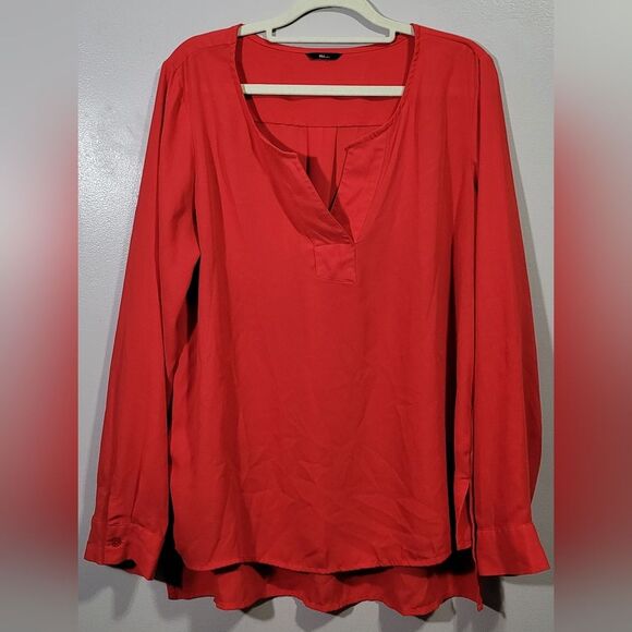 Milano (22 p2p) red long-sleeved blouse - Picture 1 of 5